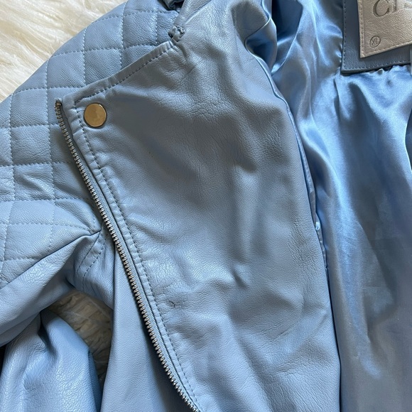 blue faux leather jacket - Picture 9 of 11